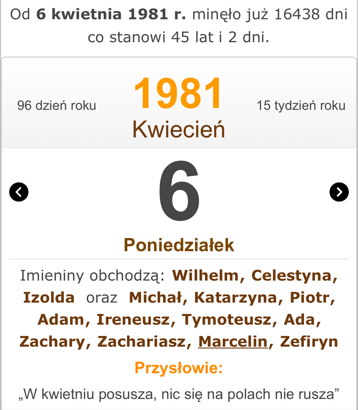 45. Wspomnienie